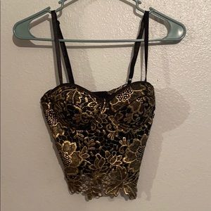 Gold and black top